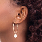Stainless Steel Rose Gold-Tone Polished Hoop Earrings for Women