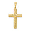Reversible Textured Cross Pendant in 14K Yellow Gold