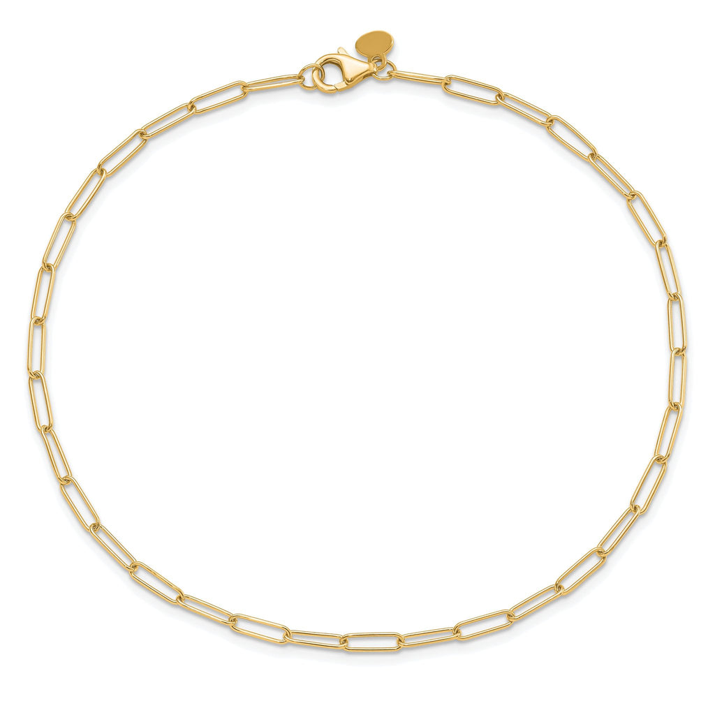10K Polished Fancy Link Anklet