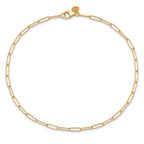 10K Polished Fancy Link Anklet