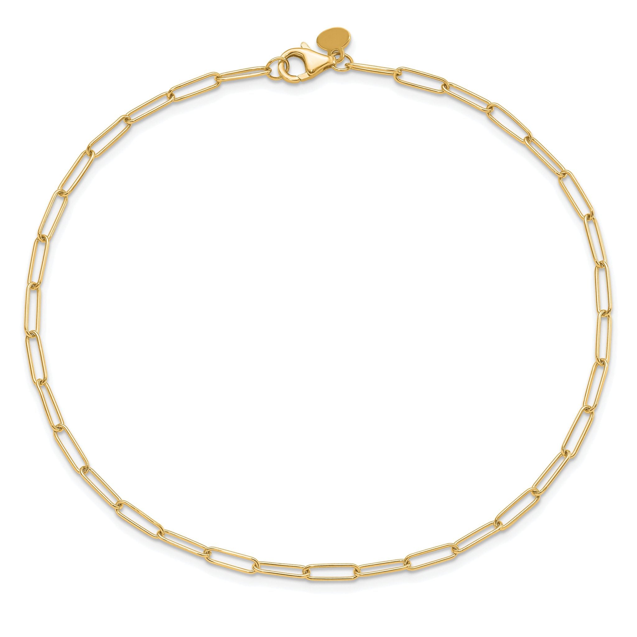 10K Polished Fancy Link Anklet