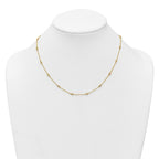 14k Complete 1/4 carat Bezel-set Diamond and Cable Chain 16-Station 16 inch Necklace
