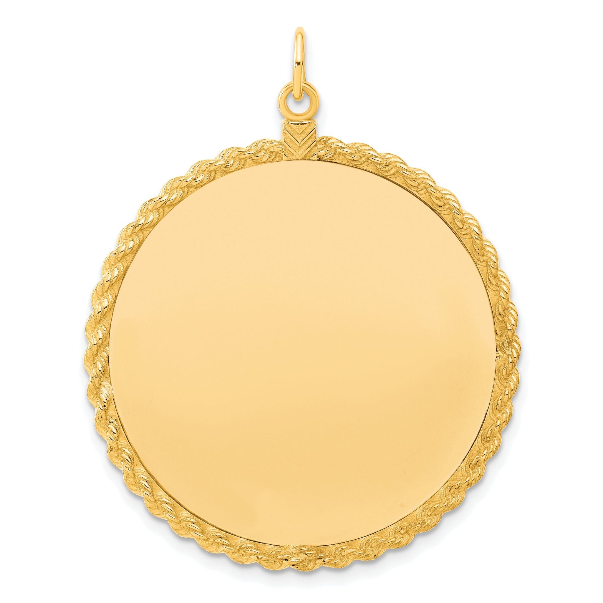 Sterling Silver GP Engraveable Round with Rope Polished Disc Main image