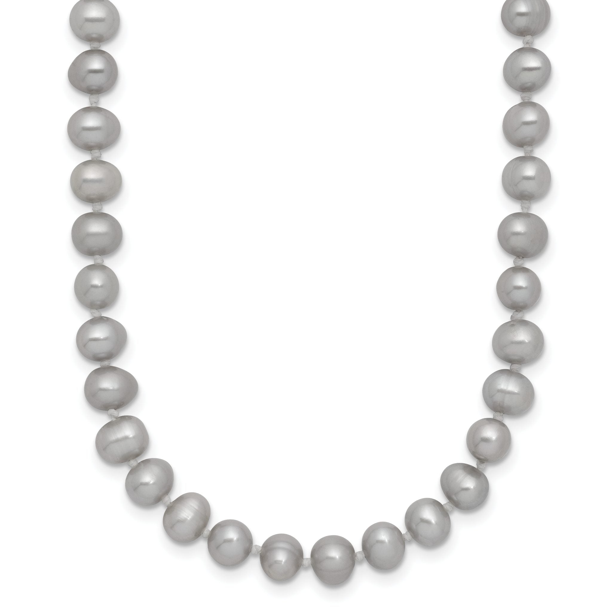 14K 5-6mm Grey Near Round Freshwater Cultured Pearl 16 inch Necklace Main image