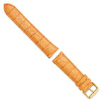 Orange Crocodile-Grain Leather Watch Band, 16mm
