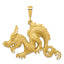 10K Gold Dragon Pendant with Polished Finish Solid, Themed Design