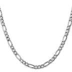 14K White Gold 7 inch 5.75mm Semi-Solid Figaro with Lobster Clasp Bracelet