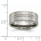 Chisel Titanium Brushed and Polished 8mm Grooved Band