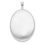 Sterling Silver Rhodium-plated Paisley Border 26x20mm Oval Locket