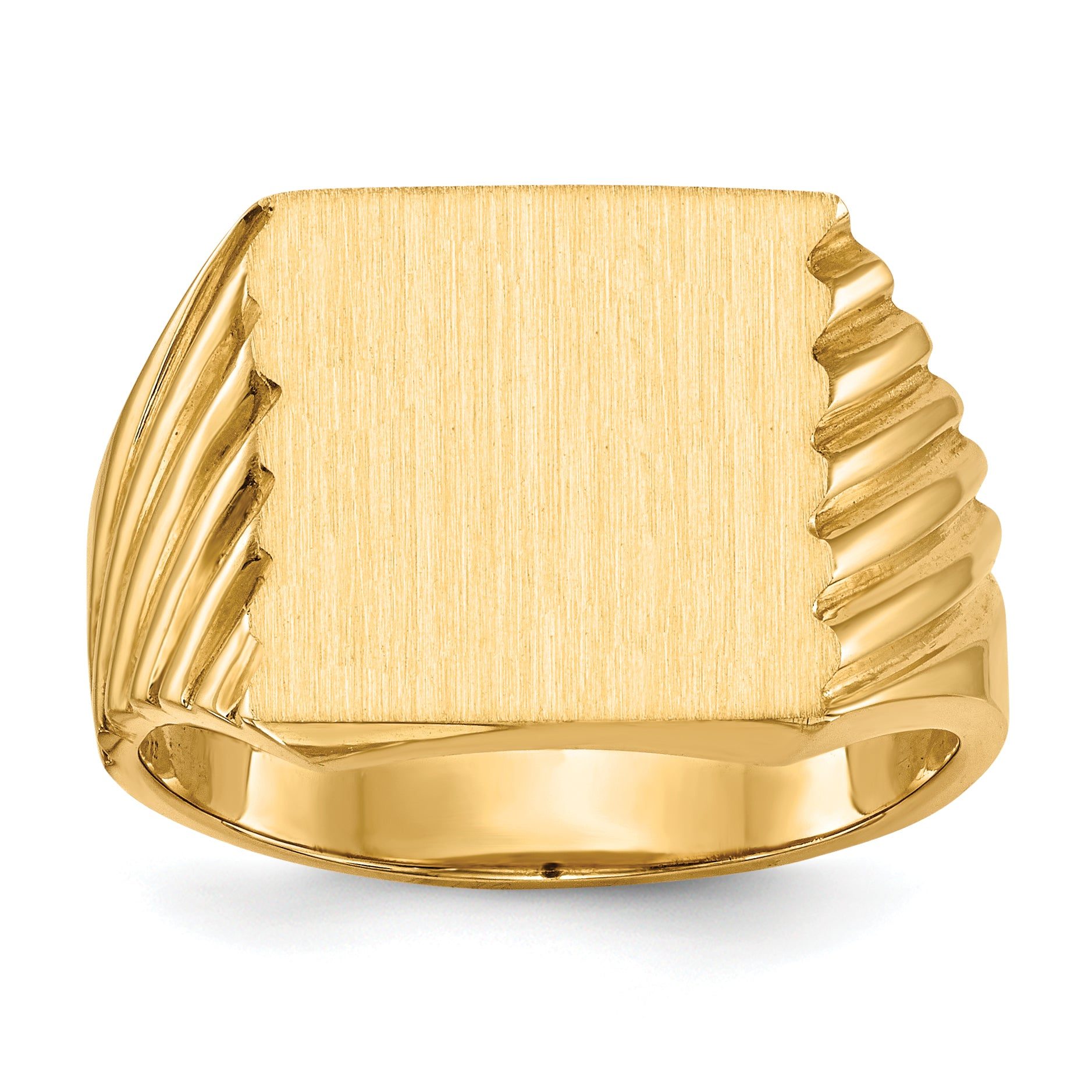 14k 13.0x13.0mm Closed Back Men's Signet Ring Main image