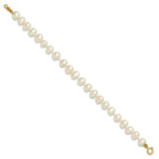 14K Gold Filled 5-6mm White Semi-Round Cultured Freshwater Pearl Necklace