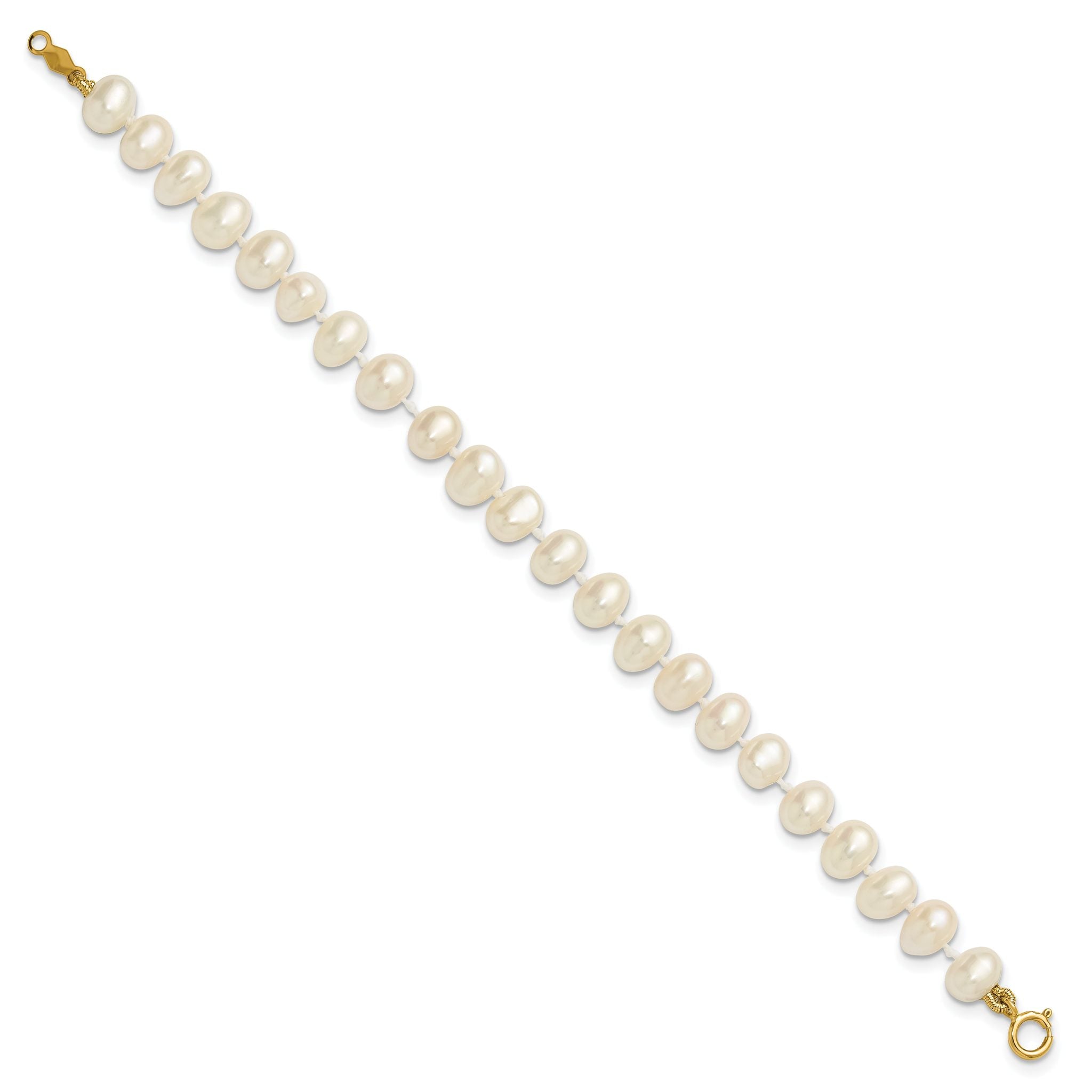 14K Gold Filled 5-6mm White Semi-Round Cultured Freshwater Pearl Necklace