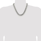 Sterling Silver Rhodium-plated 10.3mm D/C Square Curb Chain