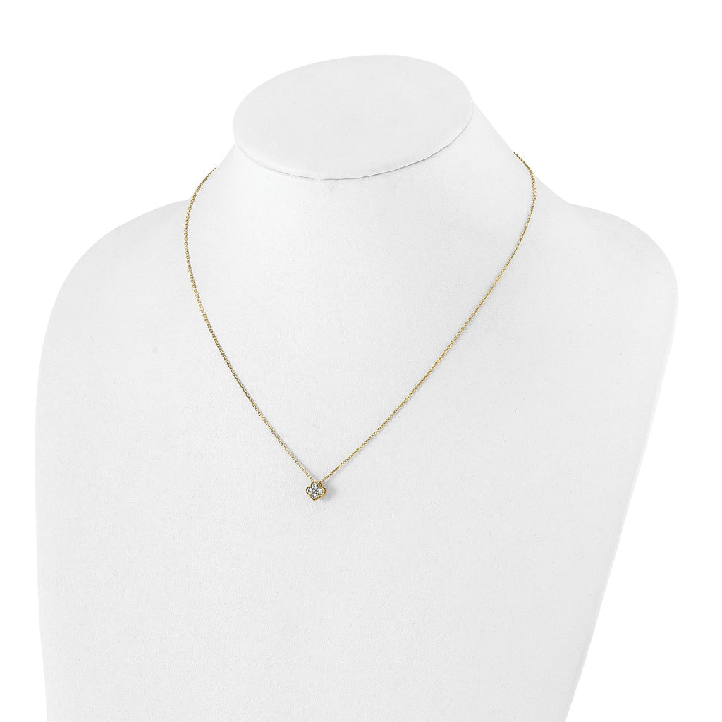 10k 1/4 carat Lab Grown Diamond VS/SI+ G+ Complete 18 inch Bloom Pendant Necklace
