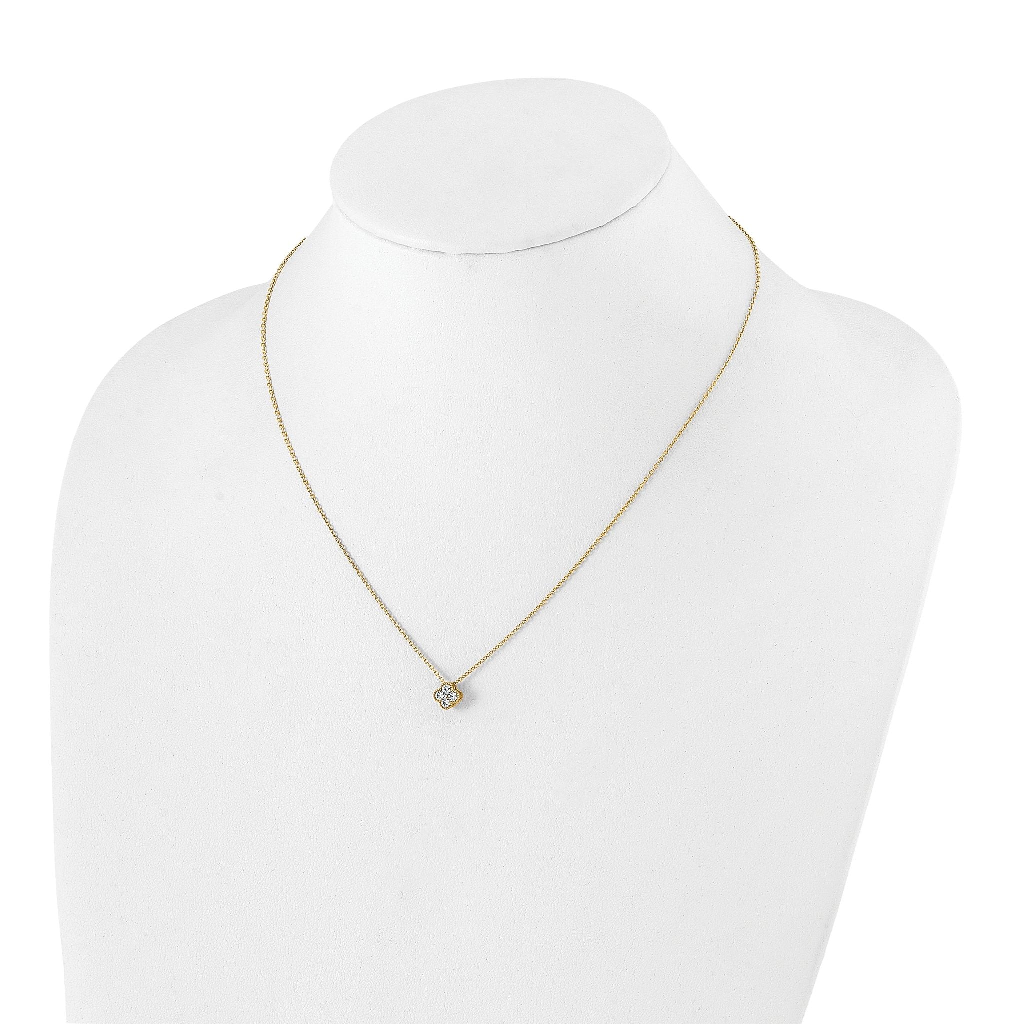 10k 1/4 carat Lab Grown Diamond VS/SI+ G+ Complete 18 inch Bloom Pendant Necklace
