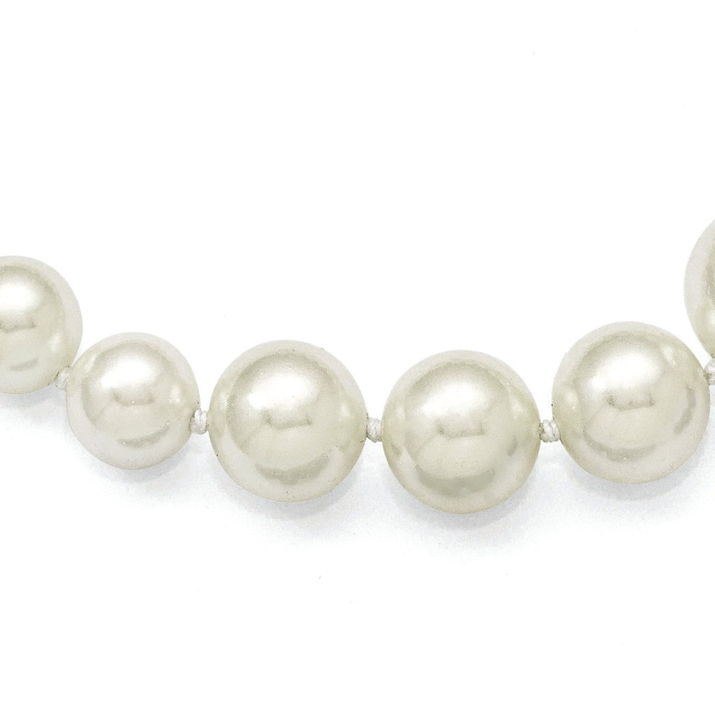 Majestik Sterling Silver Shell Pearl Necklace with Rhodium Plating