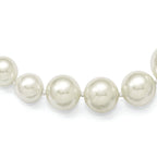 Majestik Sterling Silver Shell Pearl Necklace with Rhodium Plating