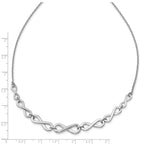 Sterling Silver Infinity Necklace with Polished Finish and Extender