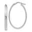 14K White Gold Oval Hoop Earrings with Polished Finish Lifetime Guarantee