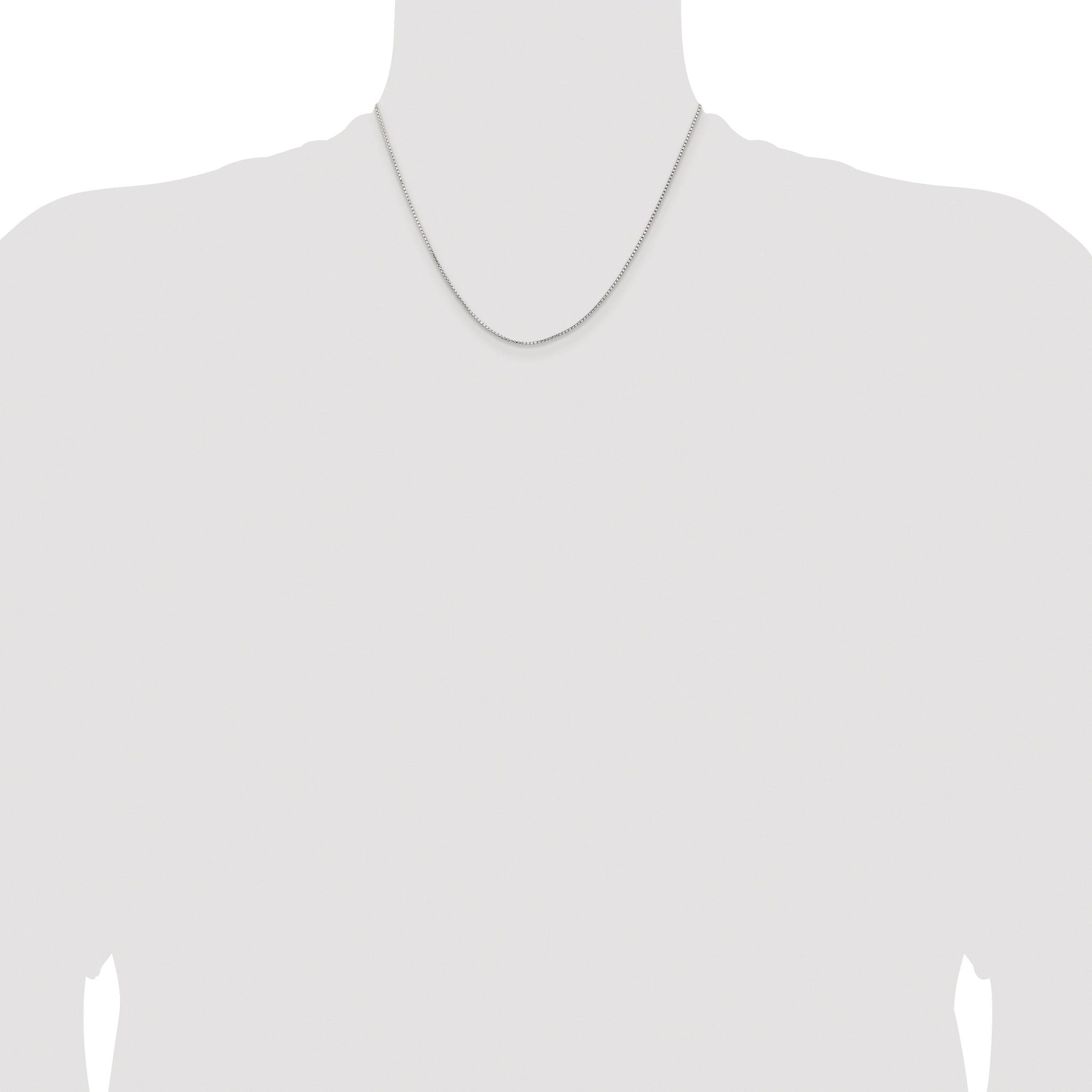 Sterling Silver Rhodium-Plated 1.1mm Diamond-Cut Round Box Chain