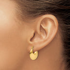 14K Polished Round Hoop Earrings