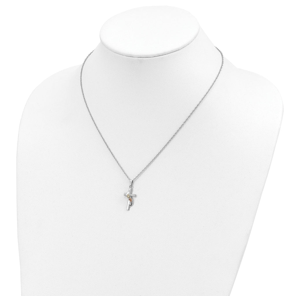 Landstrom's Sterling Silver Necklace with 12K Gold Accents and Rhodium Finish