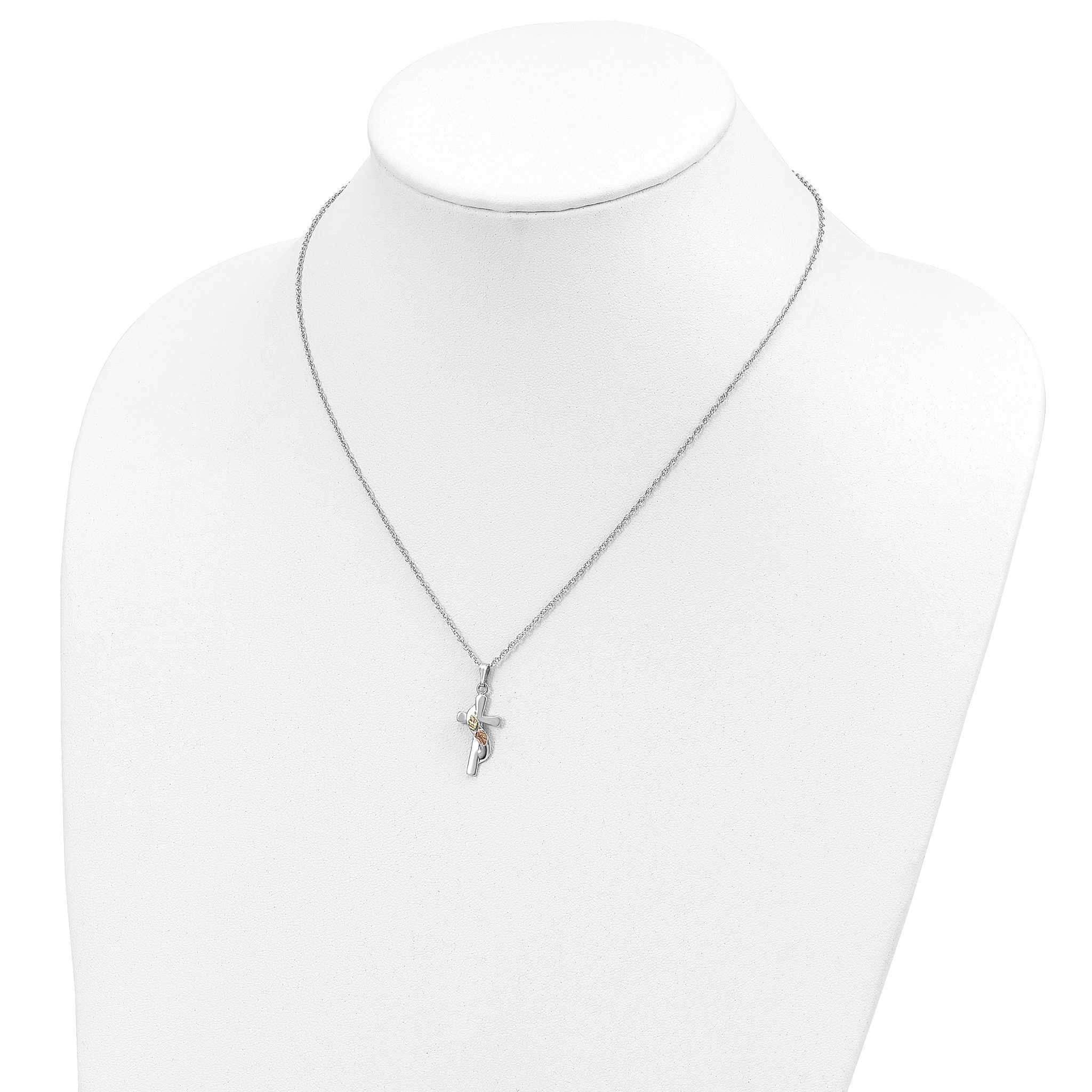 Landstrom's Sterling Silver Necklace with 12K Gold Accents and Rhodium Finish