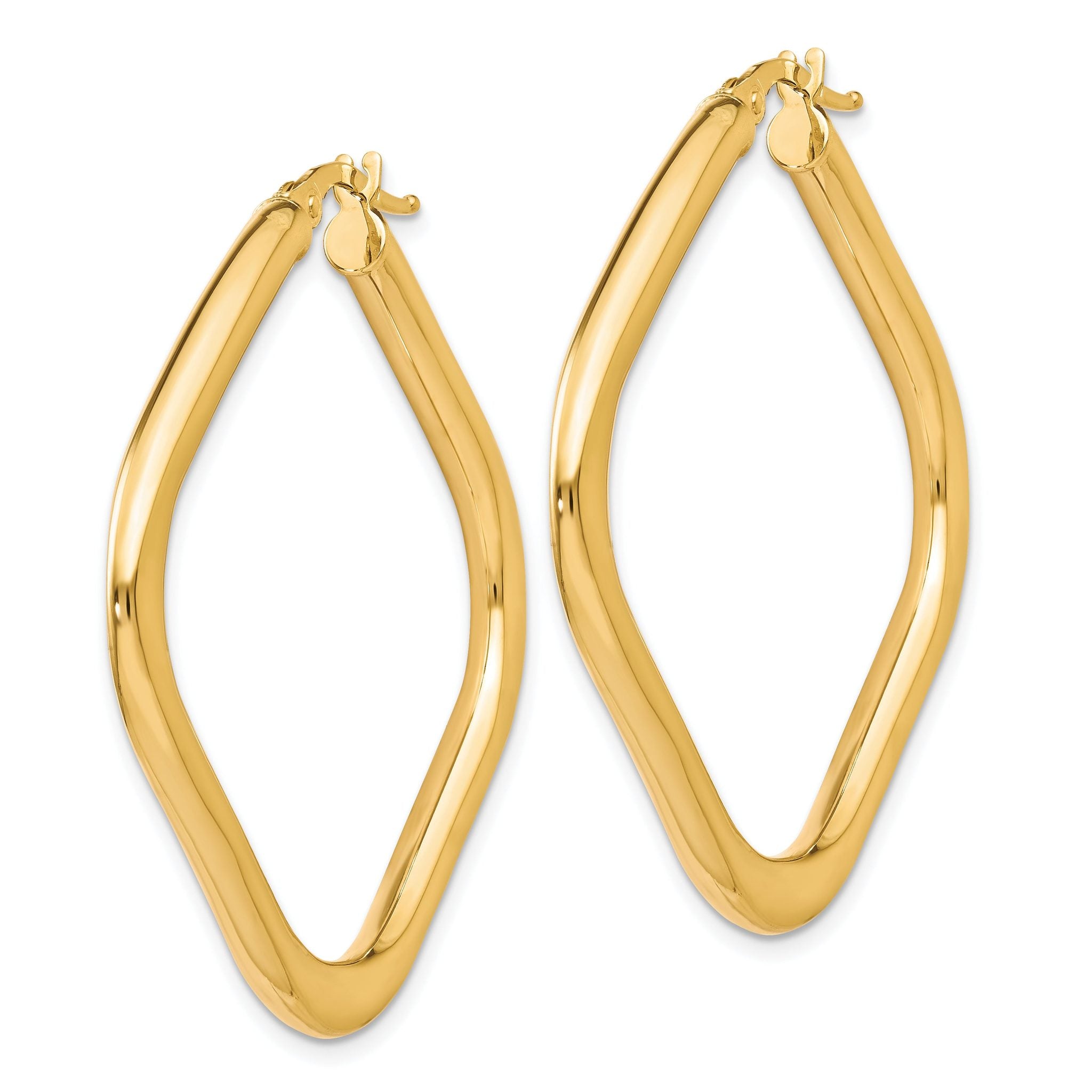 10K Gold Polished Square Hoop Earrings with Hollow Lightweight Design Secondary image