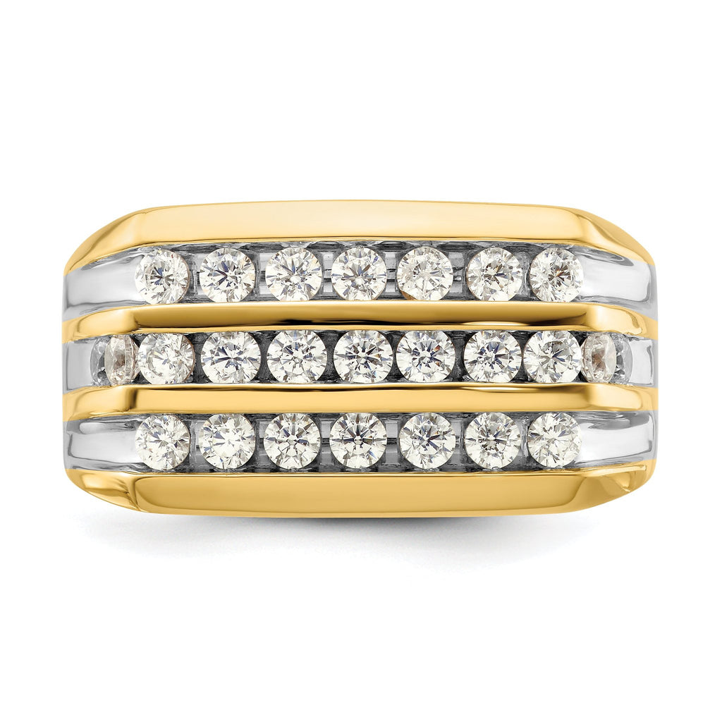 14k Rhodium-plated 1 1/6 carat Lab Grown Diamond VS/SI+ G+ Men's Ring