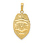 14K Gold Polished Police Badge Pendant with Textured Finish