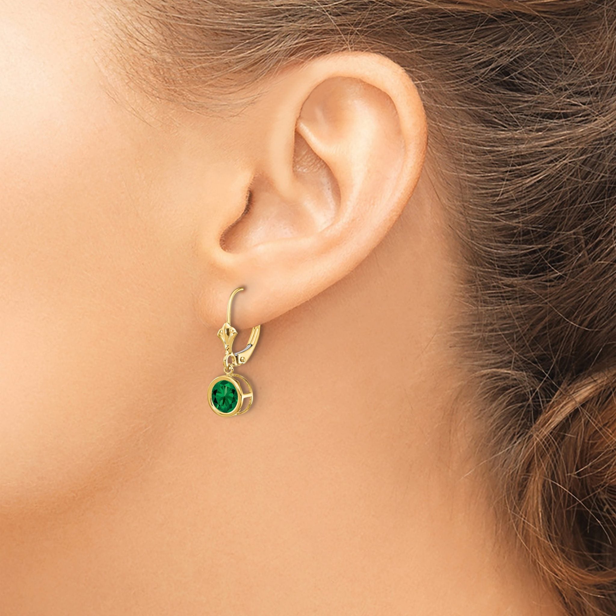 14k 6mm Mount St. Helens Leverback Earrings