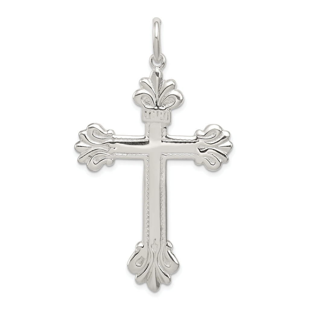 Sterling Silver 925 INRI Cross Pendant with Polished Anti-Tarnish Finish