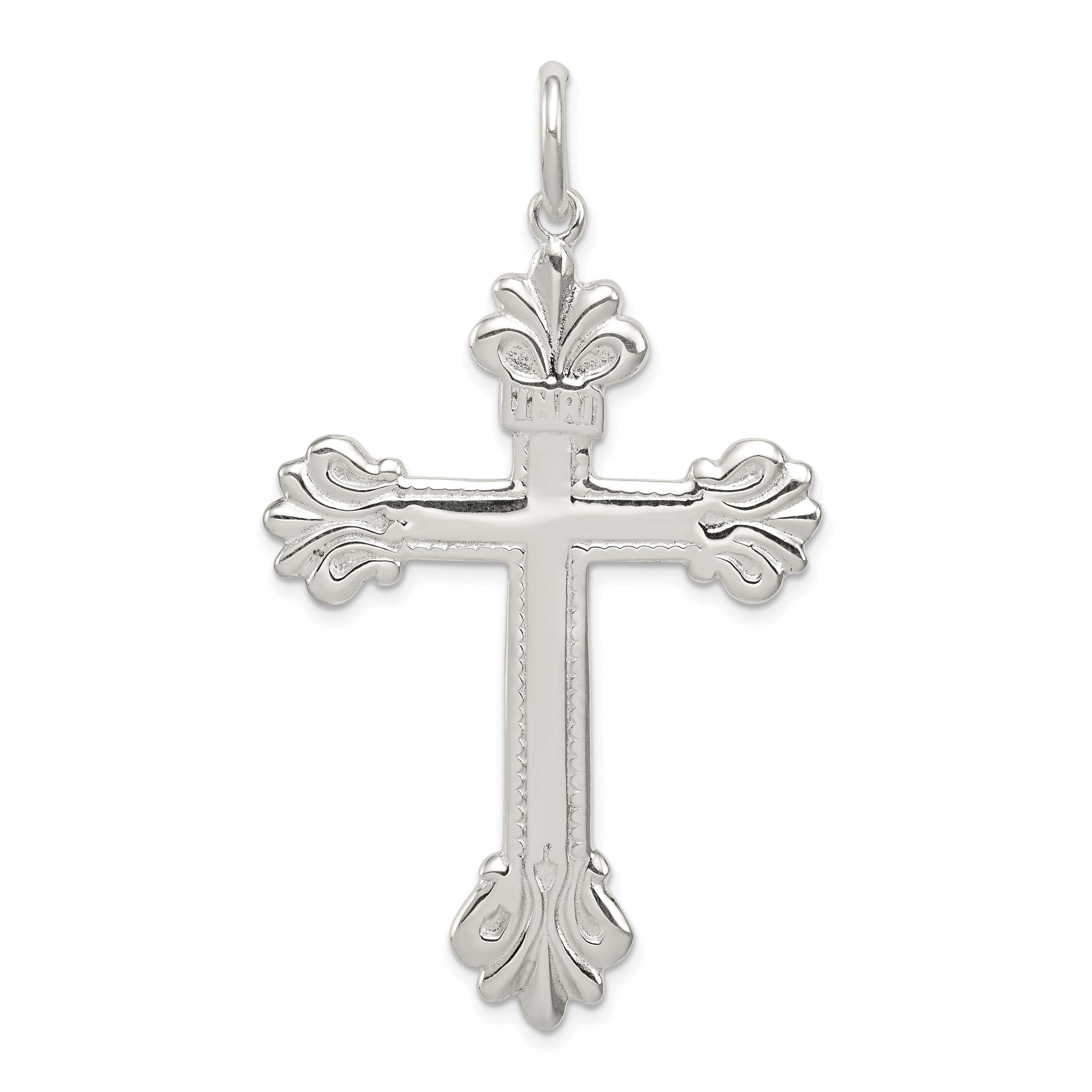 Sterling Silver 925 INRI Cross Pendant with Polished Anti-Tarnish Finish