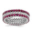 Sterling Silver Rhodium-plated Polished Pink & White CZ 3 Ring Set
