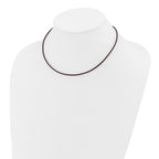 14k Yellow Clasp 2mm 16 inch Brown Leather Cord Necklace