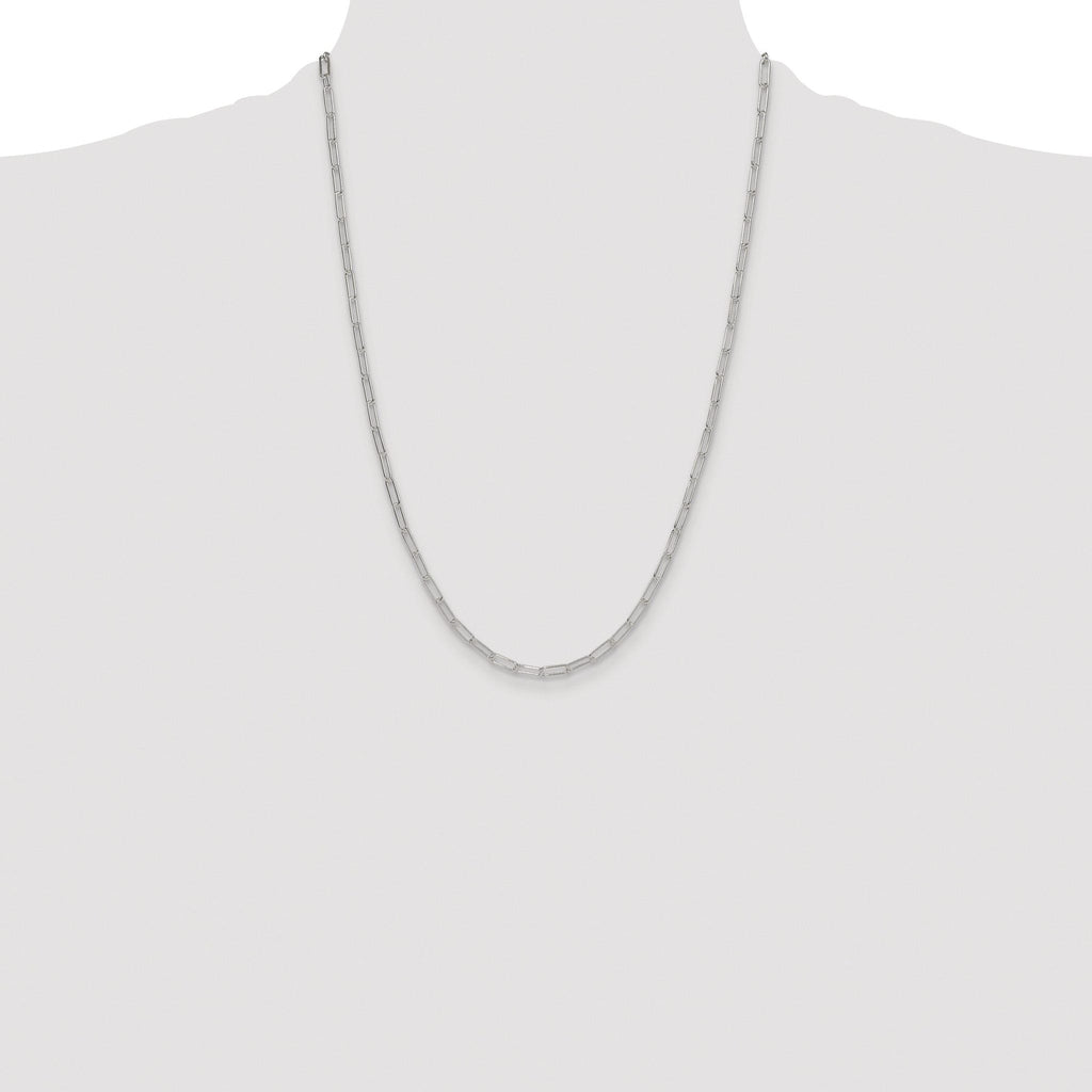 Polished Paperclip Chain Necklace in Sterling Silver