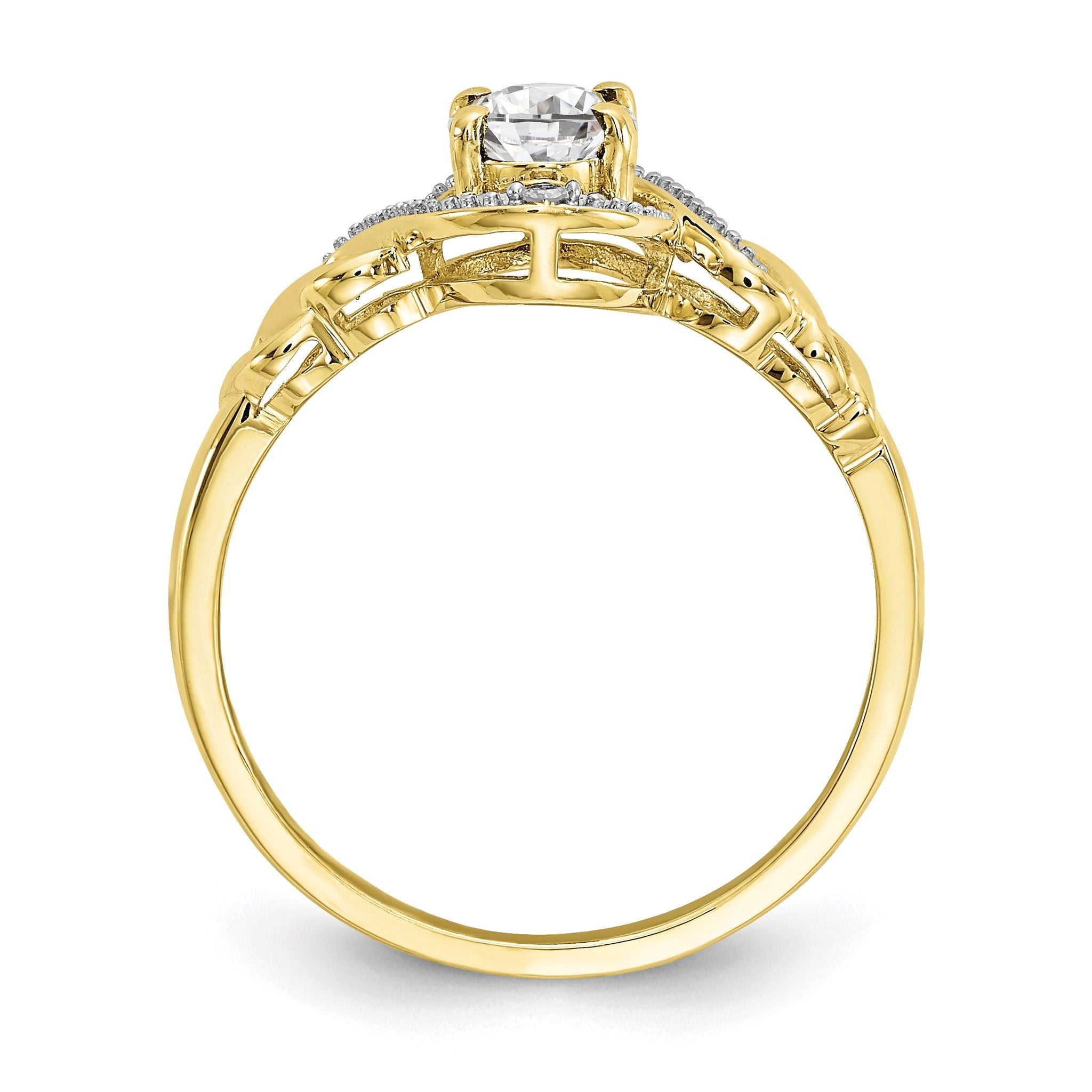 10K White Topaz and Diamond Ring Secondary image