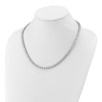 14k White Gold 27 1/4 carat Lab Grown Diamond VS+ F+ Complete Round 18 inch Straight Tennis Necklace
