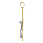 14K Two-Tone Gold Diamond-Cut Crucifix Pendant by Sophia Jewelers