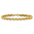 14K Polished Fancy Wave Link Bracelet