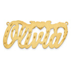 14KY Satin Diamond-cut with Heart Name Plate