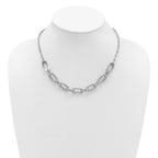 SS RH-plated 2-Strand Fancy Link w/ 2in Ext Necklace