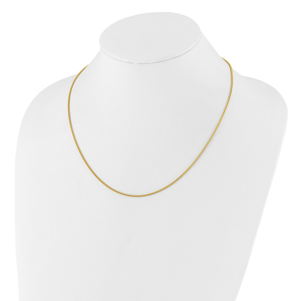 Adjustable Spiga Chain in Gold-Plated Sterling Silver, 1.5mm