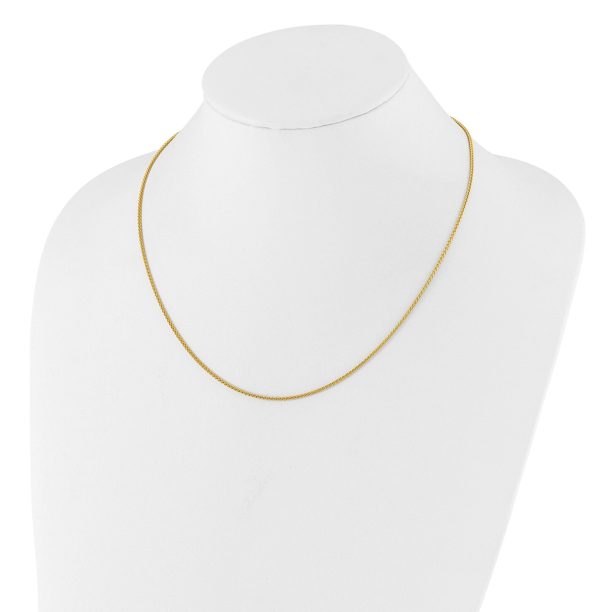 Adjustable Spiga Chain in Gold-Plated Sterling Silver, 1.5mm