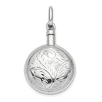 Sterling Silver 925 Ash Holder Pendant with Rhodium Polished Finish