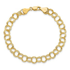 10k Solid Triple Link Charm Bracelet