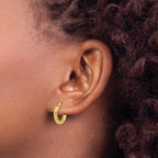 14k Polished and Diamond-cut 2.4mm Hoop Earrings