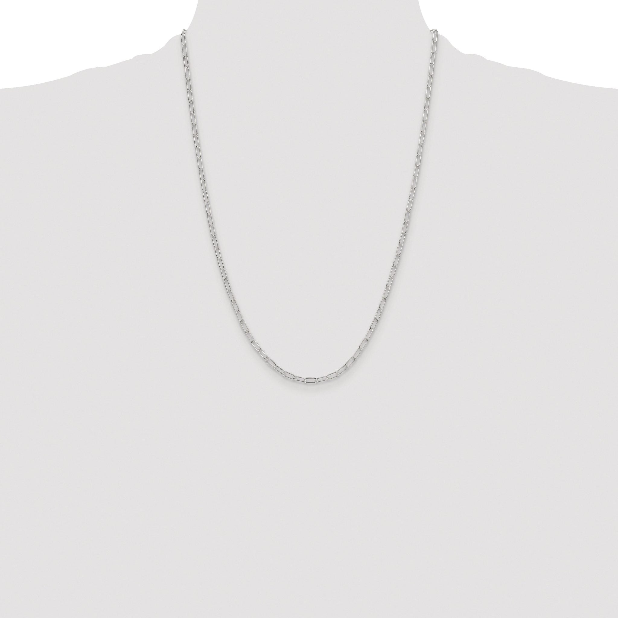 Polished Paperclip Chain Necklace in Sterling Silver