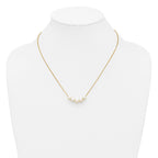14K Gold Filled 6-7mm Five White Cultured Freshwater Pearl Station Necklace