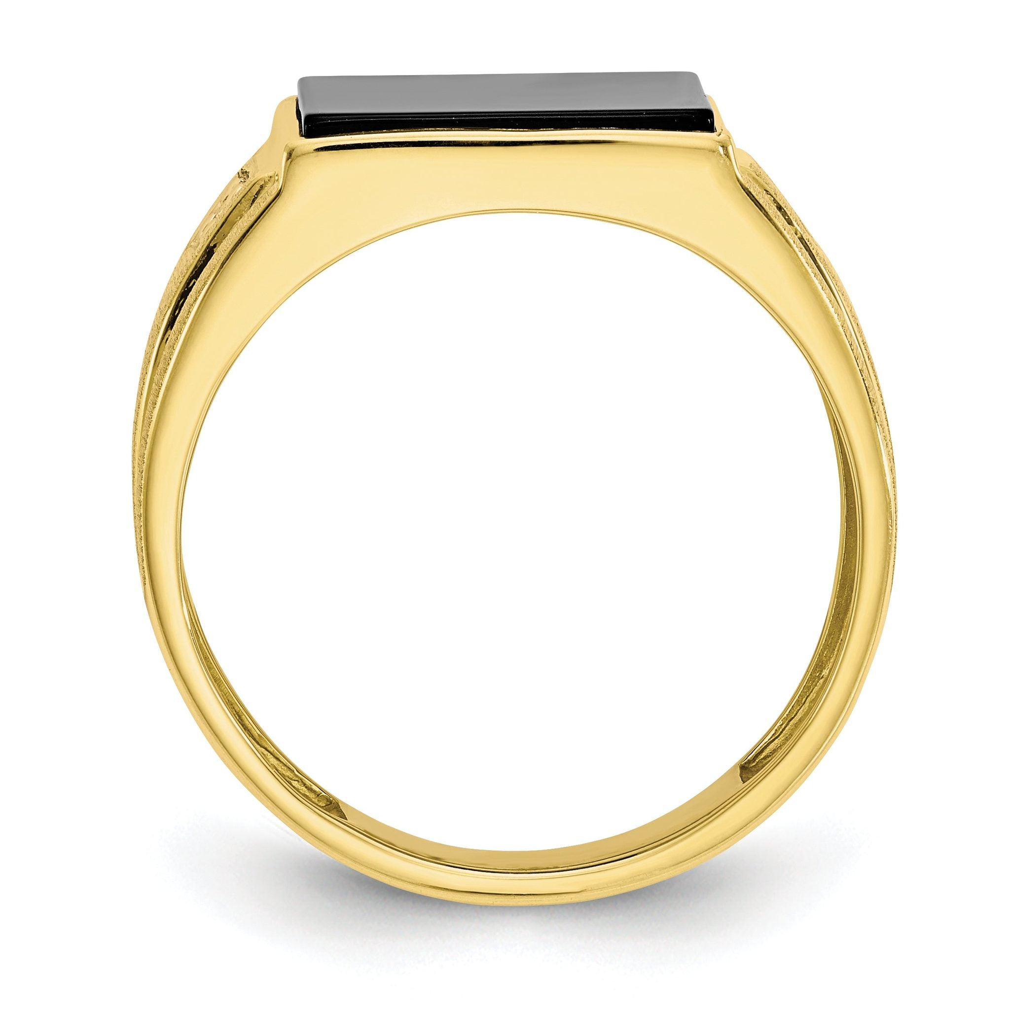 10k Men's Diamond and Black Onyx Ring Secondary image